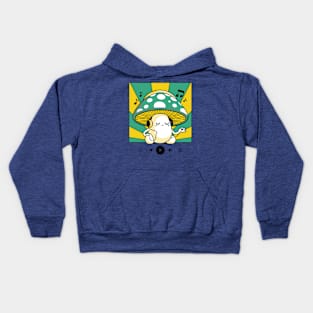 Groovy Mushroom Listening to Music Kids Hoodie